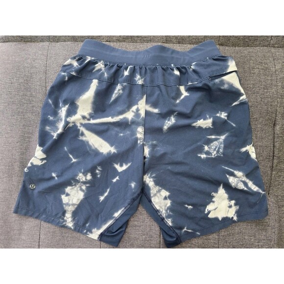 Lululemon T.H.E. Linerless Short 9" Indigo Ice Print Blue Multi Size M Mens - Picture 3 of 5